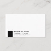 モダンな最小主義のクラシックでエレガントなプロフェッショナル 名刺 (裏面)