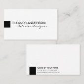 モダンな最小主義のクラシックでエレガントなプロフェッショナル 名刺 (正面/裏面)