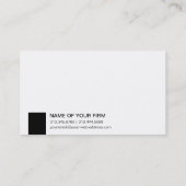 モダンな最小主義のクラシックでエレガントなプロフェッショナル 名刺 (裏面)