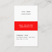 モダンな最小主義のコンサルタントの名刺-赤 名刺 (裏面)