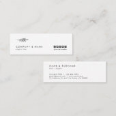 モダンな最小主義のシックでエレガントな葉の白及び灰色 スキニー名刺 (正面/裏面)