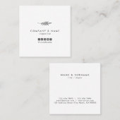 モダンな最小主義のシックでエレガントな葉の白及び灰色 スクエア名刺 (正面/裏面)