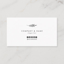 モダンな最小主義のシックでエレガントな葉の白及び灰色 名刺