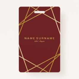 モダンな最小主義のシックで幾何学的な金ゴールドバーガンディ バッジ