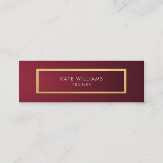 モダンな最小主義のシックなすみれ色の勾配の金ゴールドの贅沢 スキニー名刺 (正面)