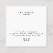 モダンな最小主義のシックなすみれ色の勾配の金ゴールドの贅沢 スクエア名刺 (裏面)