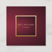 モダンな最小主義のシックなすみれ色の勾配の金ゴールドの贅沢 スクエア名刺 (正面)