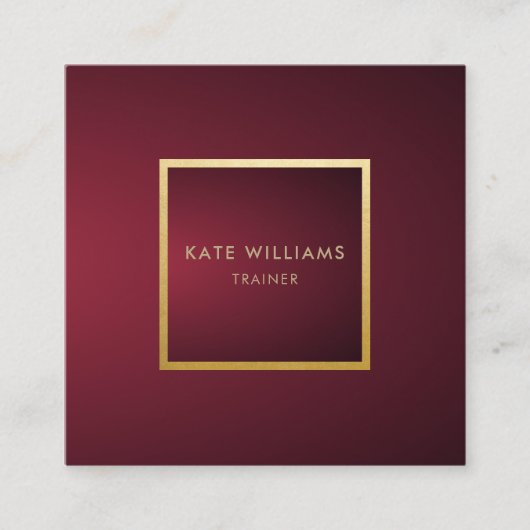 モダンな最小主義のシックなすみれ色の勾配の金ゴールドの贅沢 スクエア名刺 (正面)