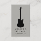 モダンな最小主義のシックなミュージシャンのギターの先生 名刺 (正面)