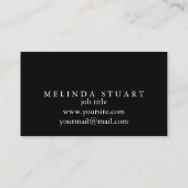 モダンな最小主義のシックな白黒 名刺 (裏面)