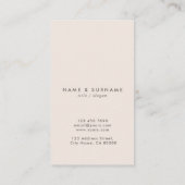 モダンな最小主義のシックな葉のパステル調のブラウンの垂直 名刺 (裏面)