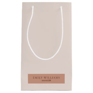 モダンな最小主義のシンプルなレイアウトのタイプエラー暖かいブラウン スモールペーパーバッグ