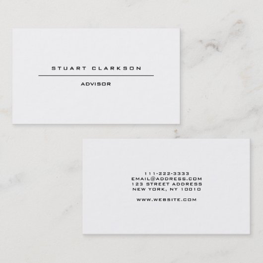 モダンな最小主義のシンプルな専門の白黒 名刺 (正面/裏面)