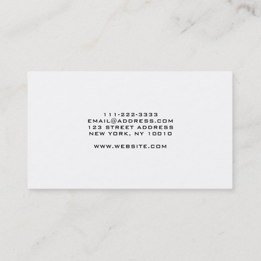 モダンな最小主義のシンプルな専門の白黒 名刺 (裏面)