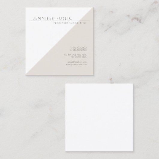 モダンな最小主義のテンプレートのエレガントなシンプルな設計 スクエア名刺 (正面/裏面)