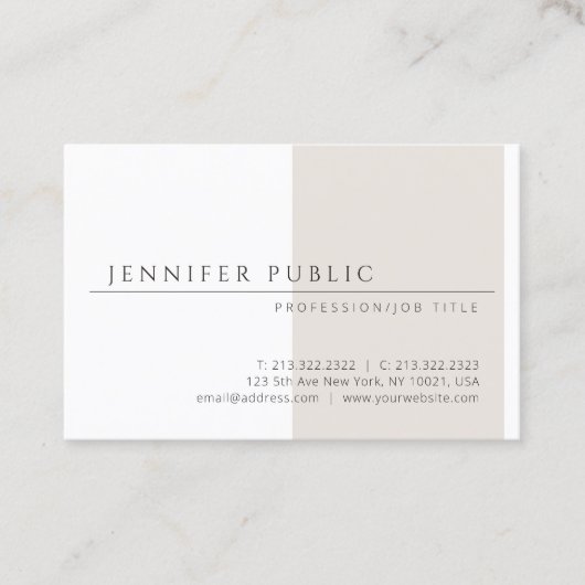 モダンな最小主義のテンプレートのエレガントなシンプルな設計 名刺 (正面)