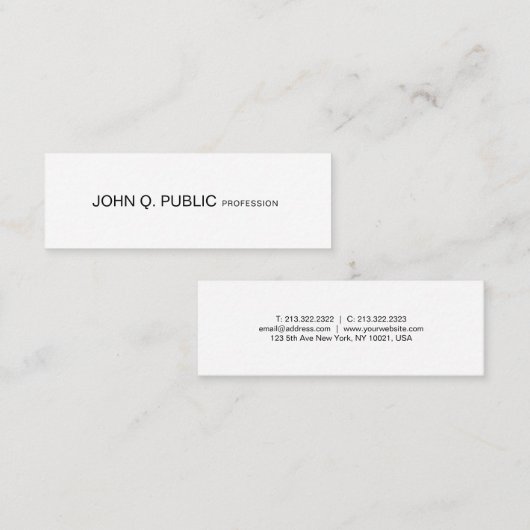 モダンな最小主義のデザインのエレガントで頭が切れるな平野 スキニー名刺 (正面/裏面)