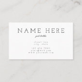 モダンな最小主義のパステル調のマスタードの名刺 名刺 (裏面)