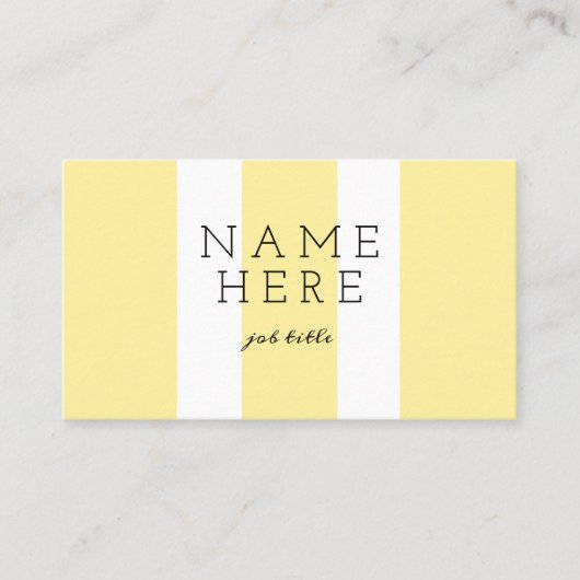 モダンな最小主義のパステル調のマスタードの名刺 名刺 (正面)