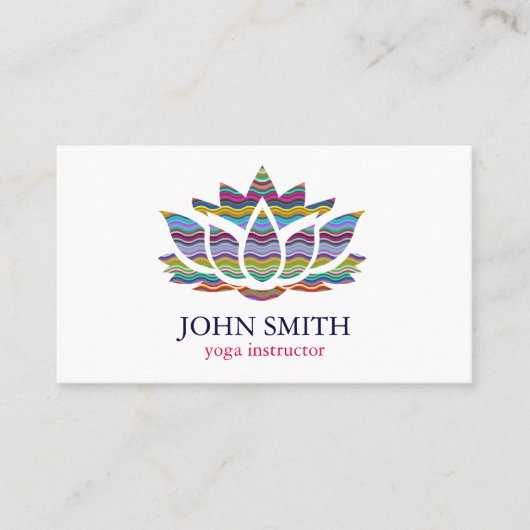 モダンな最小主義のホワイトゴールドのはすヨガのインストラクター 名刺 (正面)