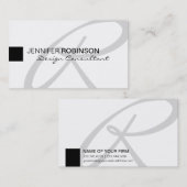 モダンな最小主義のモノグラムのエレガントなプロフェッショナル 名刺 (正面/裏面)