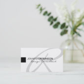 モダンな最小主義のモノグラムのエレガントなプロフェッショナル 名刺 (スタンド正面)