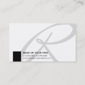 モダンな最小主義のモノグラムのエレガントなプロフェッショナル 名刺 (裏面)