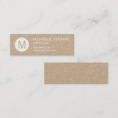 モダンな最小主義のモノグラムのクラフト紙 スキニー名刺 (正面/裏面)