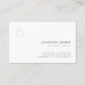 モダンな最小主義のモノグラムのプロフェッショナルのシンプル 名刺 (裏面)