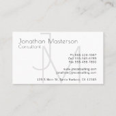 モダンな最小主義のモノグラムのプロフェッショナル 名刺 (裏面)