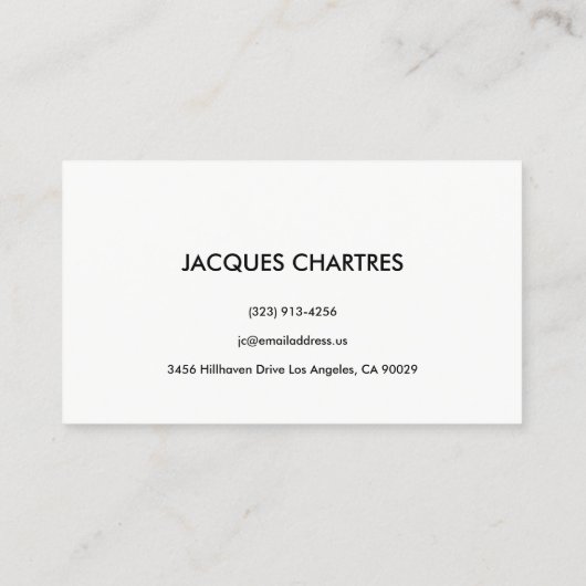 モダンな最小主義のモノグラムの専門の白 名刺 (裏面)