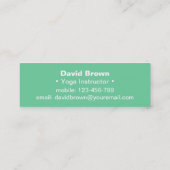 モダンな最小主義のヨガのフリーのインストラクター スキニー名刺 (裏面)