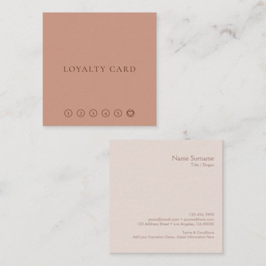 モダンな最小主義のレイアウトのタイプエラーの暖かいコーヒーロイヤリティ スクエア名刺 (正面/裏面)