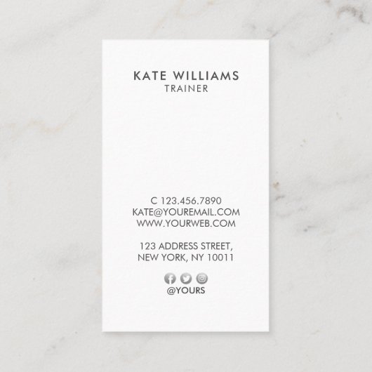 モダンな最小主義の勾配の金ゴールドの贅沢な垂直 名刺 (裏面)