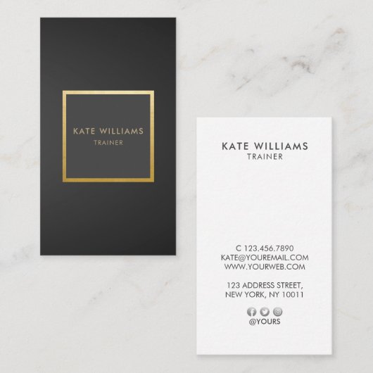 モダンな最小主義の勾配の金ゴールドの贅沢な垂直 名刺 (正面/裏面)