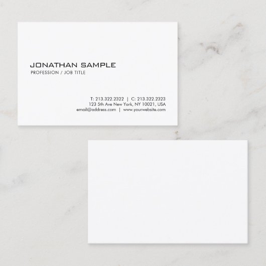 モダンな最小主義の専門のきれいなテンプレート 名刺 (正面/裏面)