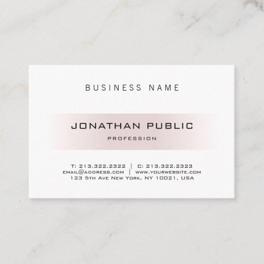 モダンな最小主義の専門のエレガントなテンプレート 名刺 (正面)