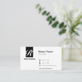 モダンな最小主義の専門の白黒 名刺 (スタンド正面)