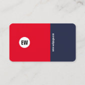 モダンな最小主義の専門の赤およびインディゴ 名刺 (裏面)