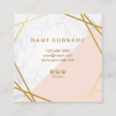 モダンな最小主義の幾何学的な大理石のアポイントメント スクエア名刺 (裏面)