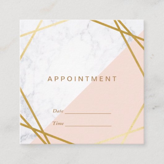 モダンな最小主義の幾何学的な大理石のアポイントメント スクエア名刺 (正面)