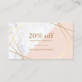 モダンな最小主義の幾何学的な大理石の割引クーポン 名刺