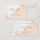 モダンな最小主義の幾何学的な大理石の割引クーポン 名刺 (正面/裏面)