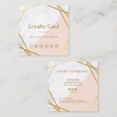 モダンな最小主義の幾何学的な大理石の金ゴールドのロイヤリティ スクエア名刺 (正面/裏面)