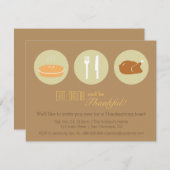 モダンな最小主義の感謝祭のディナー・パーティ 招待状 (正面/裏面)