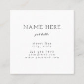 モダンな最小主義の正方形の名刺 スクエア名刺 (裏面)
