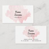 モダンな最小主義の淡いピンクの赤面の水彩画 名刺 (正面/裏面)