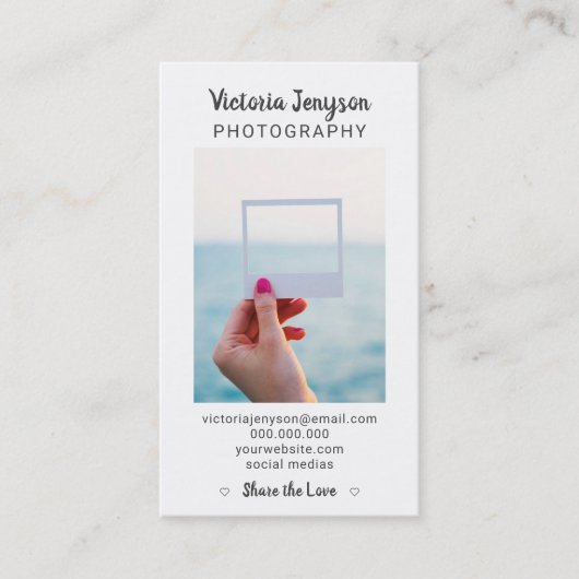 モダンな最小主義の灰色のカメラマンのトレンディーの写真 名刺 (正面)