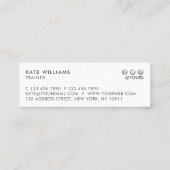 モダンな最小主義の灰色の黒い勾配の金ゴールドの贅沢 スキニー名刺 (裏面)