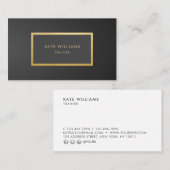 モダンな最小主義の灰色の黒い勾配の金ゴールドの贅沢 名刺 (正面/裏面)